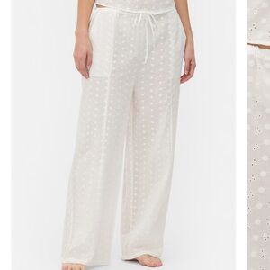 NWOT White Eyelet bathing suit coverup cotton pant